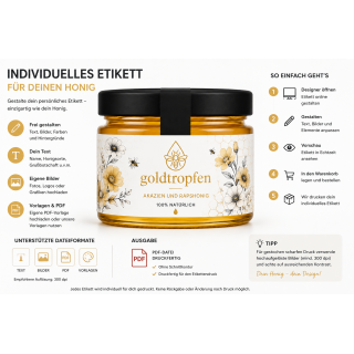 75g Mini - Blütenhonig div. Sorten aus Österreich individuelle Etikette